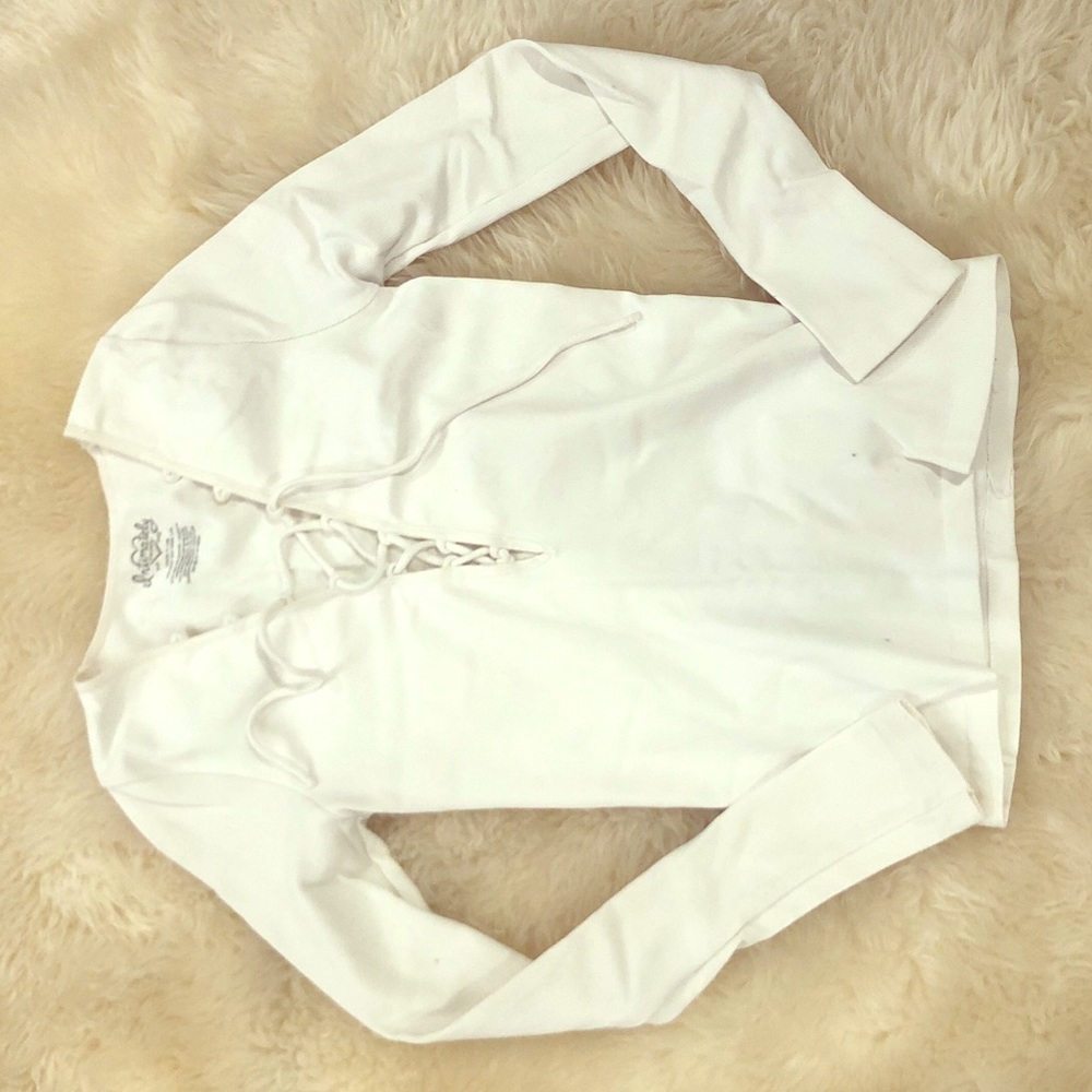 White lace down shirt from Free People